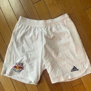 Adidas New York Red Bulls Soccer Shorts Men’s Medium White AEROREADY NWT